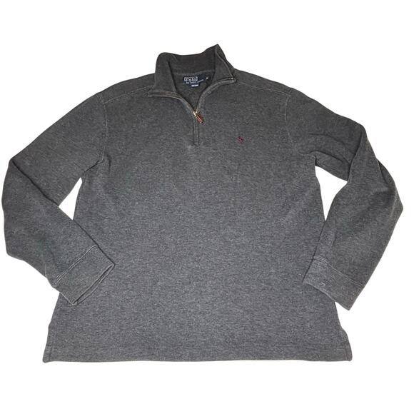 Polo Ralph Lauren Mens Gray Cotton 1/4 Zip Pullover Sweater M